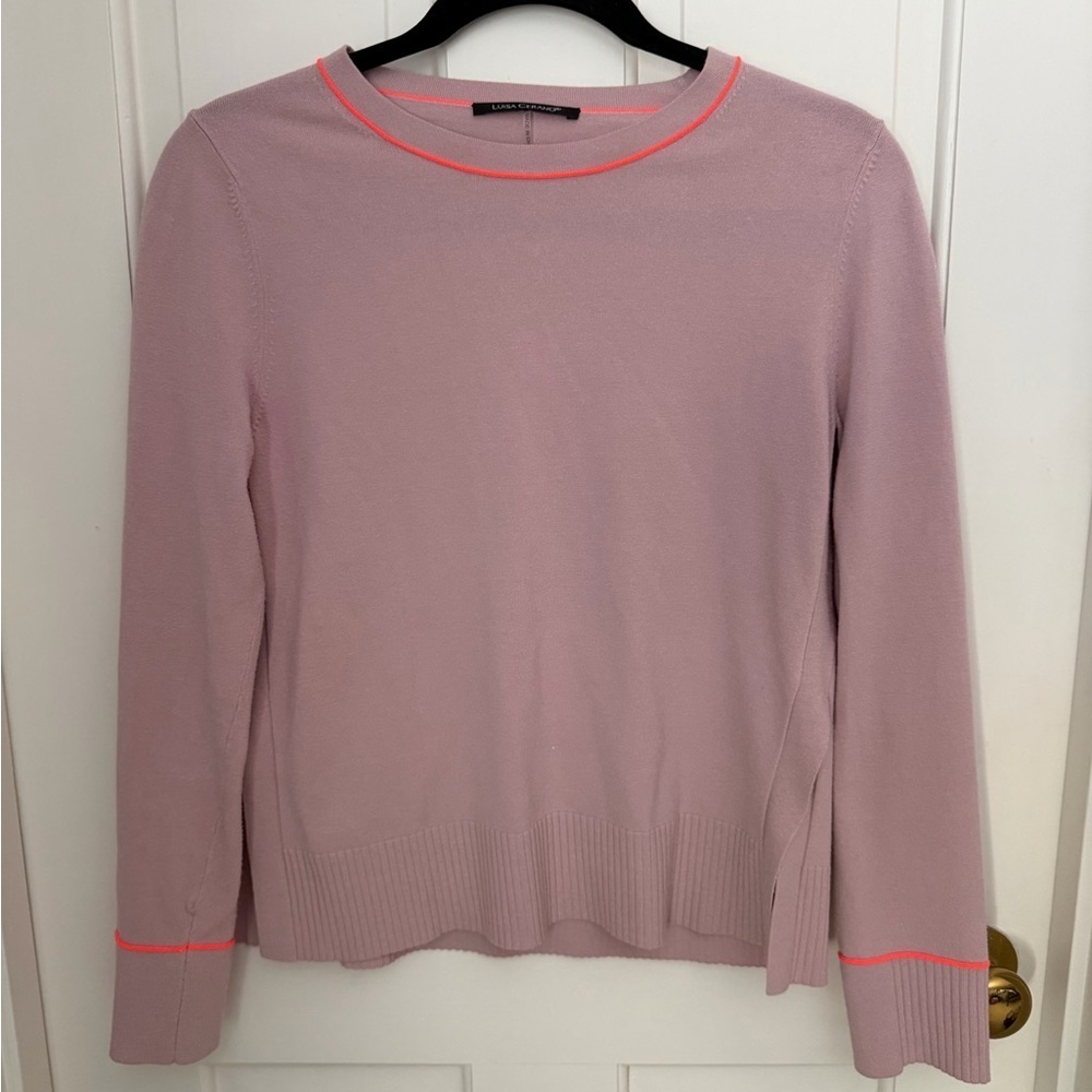 Luisa Cerano Women's Pink Sweater with Neon Accents